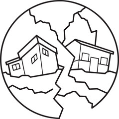 Earthquake outline vector illustration