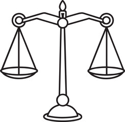 Balanced weight outline vector illustration