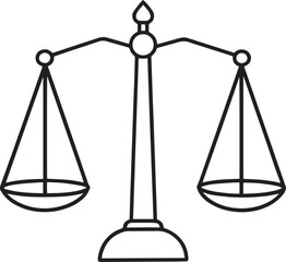 Balanced weight outline vector illustration