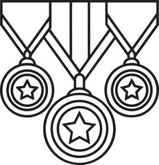 Medals outline vector illustration