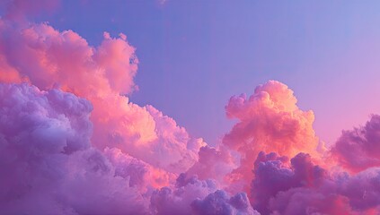 Fototapeta premium Vast, vibrant clouds in a pastel sunset sky
