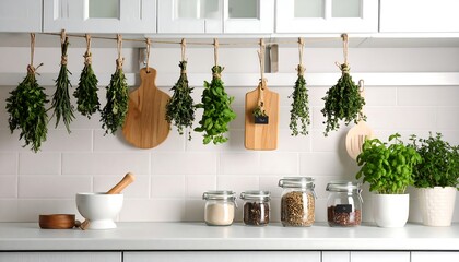 Kitchen Herbs And Spices Hanging