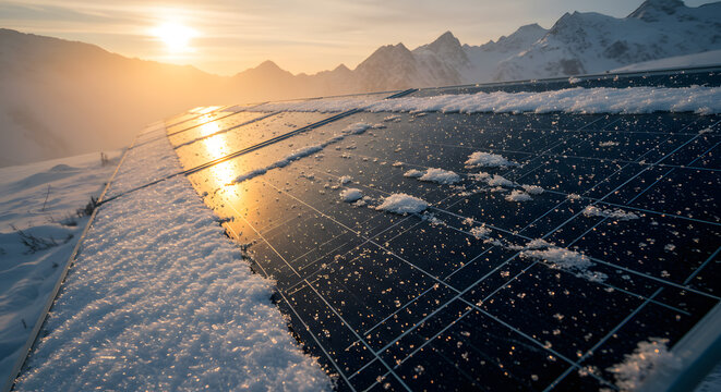 Solar Energy Harvested in Alpine Snow, Vision of Green Technology and Climate Adaptation