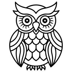 Intricate Owl Mandala Design Outline Vector Style