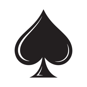 Playing card symbol spades Drawings icon, vector, logo