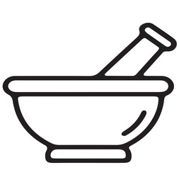 vector illustration of a mortar plate