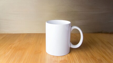 White Coffee Mug on Plain Background for Branding or Mockup Use