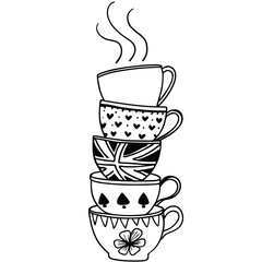 Teacup Tower: World Flavors Stack Adobe Illustrator Artwork