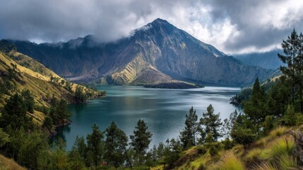 Majestic mountain lake scenery