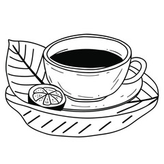 Malay Kedondong Leaf Tea in Earth-Tone Cup Adobe Illustrator Artwork