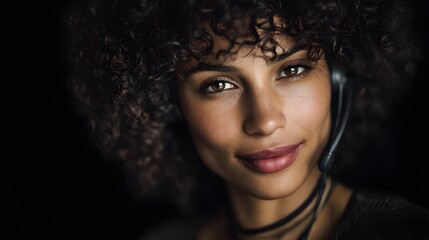 Fototapeta premium Portrait of a customer support representative wearing a headset