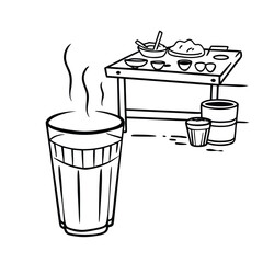 Pakistani Doodh Patti in Street Cup Adobe Illustrator Artwork