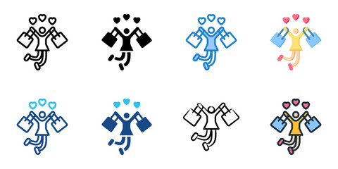 Shopaholic icon set multiple style collection 
