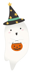 Obraz premium Cute ghost trick or treat