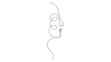 Simple Face Art: A minimalist line drawing presents a graceful outline of a face, showcasing the elegance of simplicity and abstract artistic expression.