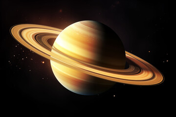 Saturn, a deep space planet with rings