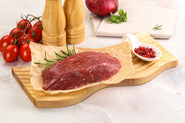 Raw beef meat uncocked steak
