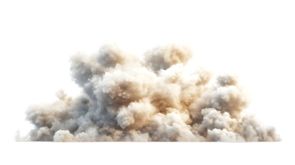 Massive dust cloud explosion billowing upwards creating dramatic atmospheric effects and powerful visual impact for action scenes