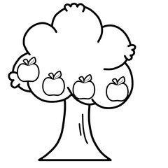 apple counting tree 4 apple outline