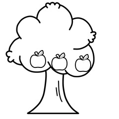 apple counting tree 3 apple outline