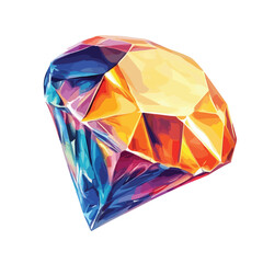 Flawed Diamond on White Background