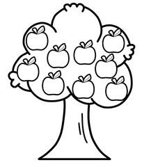 apple counting tree 9 apple outline