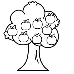 apple counting tree 8 apple outline