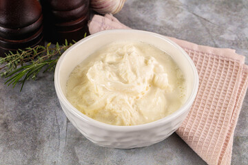 Italian soft young cheese stracciatella
