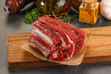 Raw beef ribs for cooking