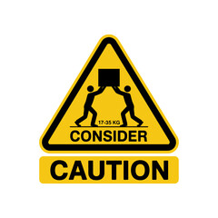 Caution Sign: A vibrant yellow caution sign, warning of potential hazards in a minimalist design. The focus is on clear communication and immediate awareness.