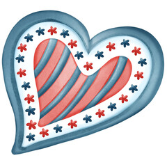 Heart Cookie Filled with Patriotic Stripes and Stars