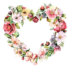 Heart-shaped Flower Wreath Frame