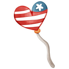 Star Spangled Candy Heart Balloon with Wavy String
