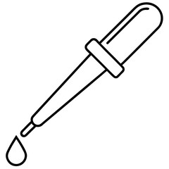 Lab Dropper Tool Minimalist Line Art Vector
