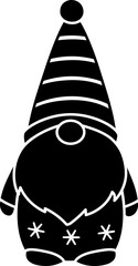 Christmas gnome silhouette icon.
Cute holiday gnome character vector Isolated.
Transparent background. SVG.