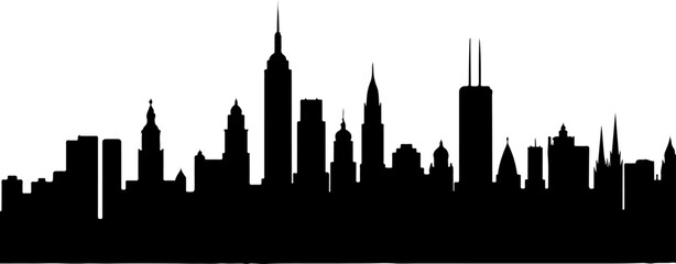 City Skyline, Urban Silhouette, Cityscape Art,  Bundle