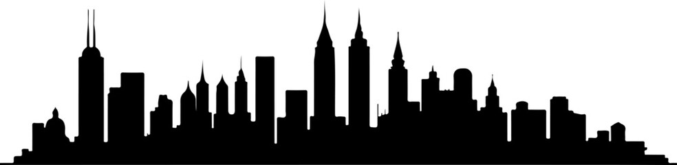 Fototapeta premium City Skyline, Urban Silhouette, Cityscape Art, Bundle