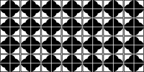 Abstract simple geometric vector seamless pattern with black color