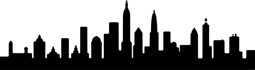 Obraz premium City Skyline, Urban Silhouette, Cityscape Art, Bundle