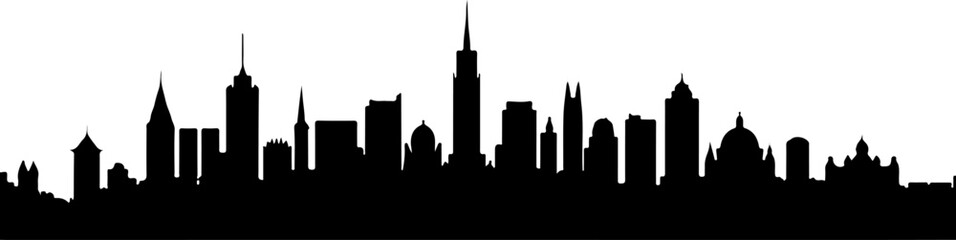 City Skyline, Urban Silhouette, Cityscape Art, 