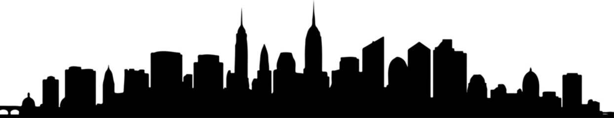 City Skyline, Urban Silhouette, Cityscape Art, 