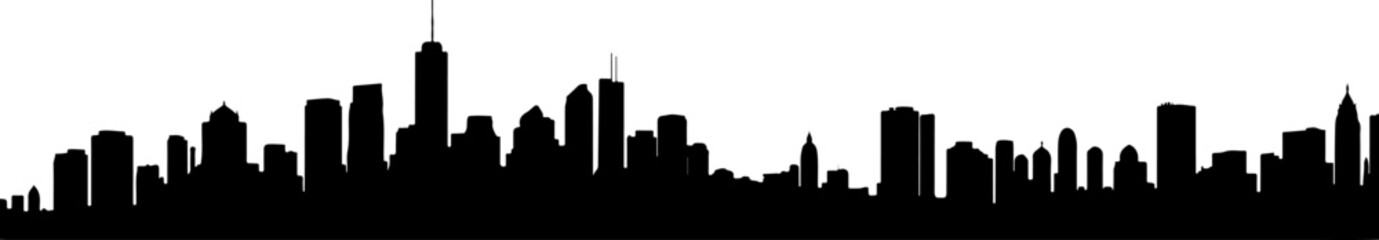 City Skyline, Urban Silhouette, Cityscape Art, 
