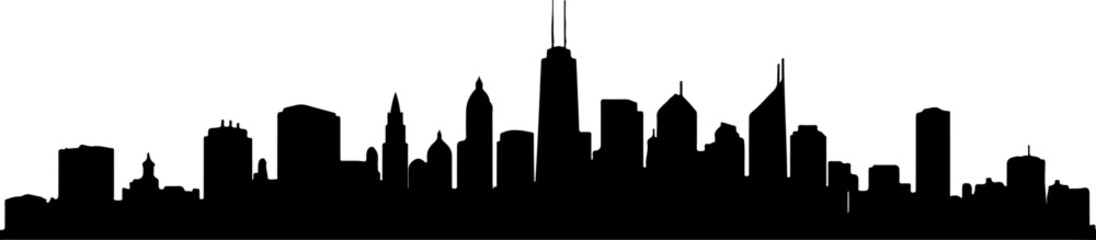 City Skyline, Urban Silhouette, Cityscape Art, 