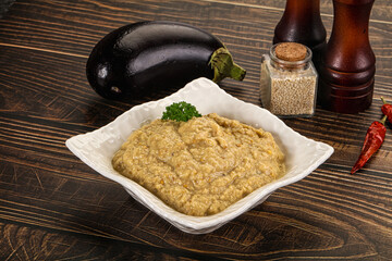 Eggplant dip - Mutabal with tahini paste