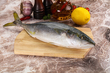 Raw Japanese Amberjack for cooking