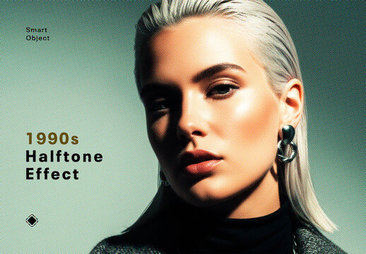 1990s Halftone Photo Effect Photoshop Template