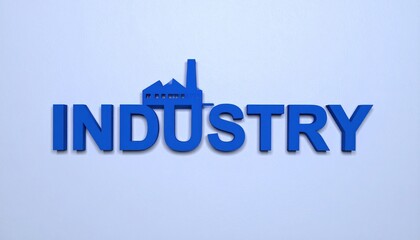 Blue industrial word art