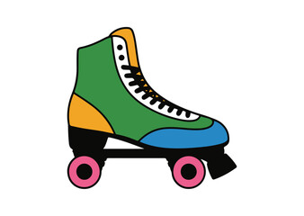 Roller skate Vector Illustration, Roller skate Icon
