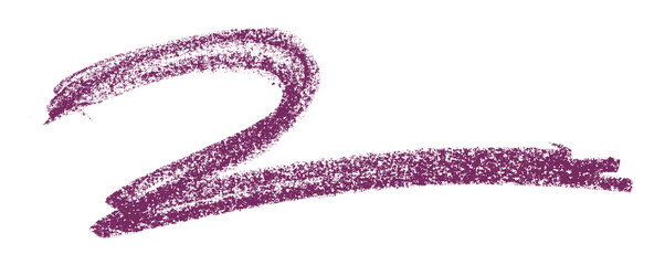 Purple colored pencil drawing isolated on transparent background