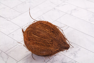 Tropical exotic brown haired coconut